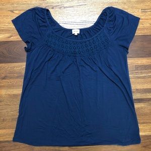 Anthropologie Ella Moss Blue Boho Top